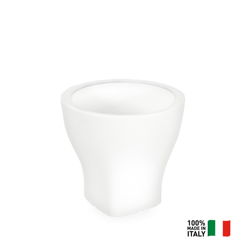 Vaso Design Fluorescente Luminoso Rotondo Per Giardino Esterno Domus Fluo