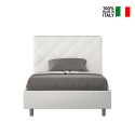Letto matrimoniale imbottito francese 140x200 contenitore moderno Priya F Scelta