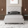 Letto matrimoniale imbottito francese 140x200 contenitore moderno Priya F Stock