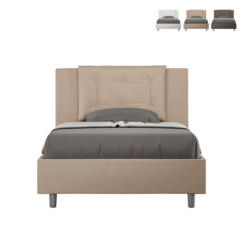 Letto piazza e mezza francese contenitore 120x200 imbottito Annalisa P1 Letto piazza e mezza francese contenitore 120x200 imbottito Annalisa P1