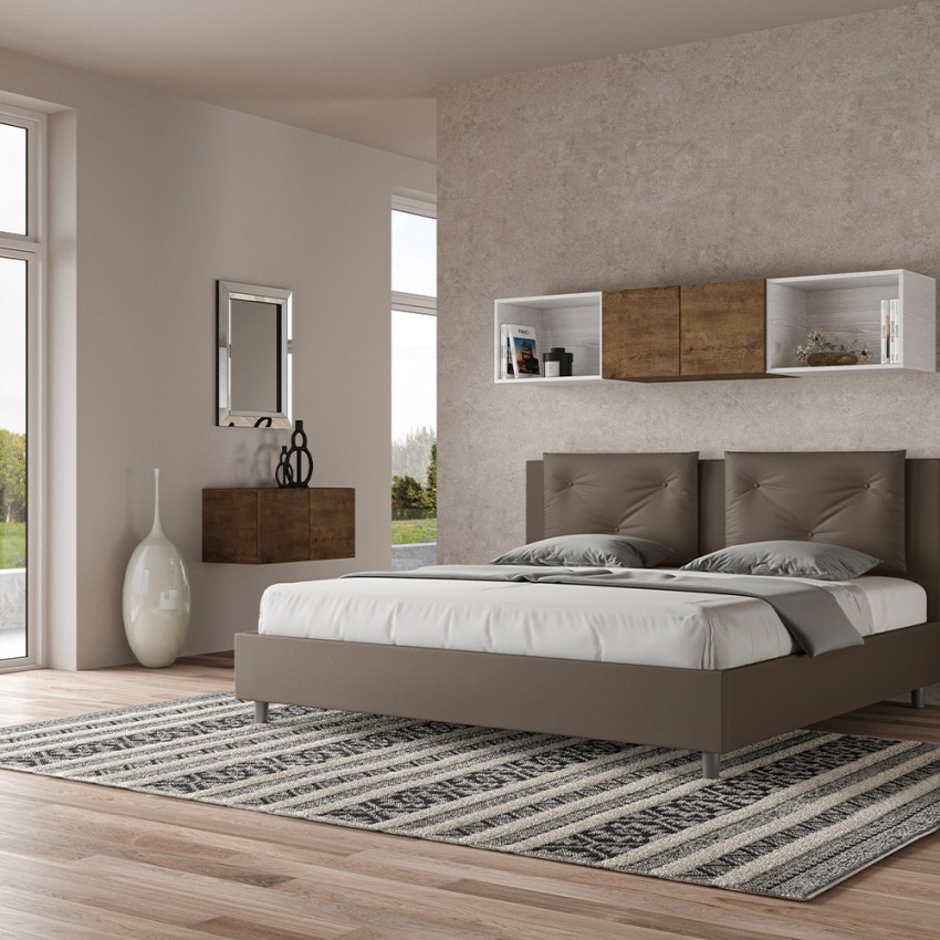 Appia K letto matrimoniale king size contenitore 180x200 imbottito