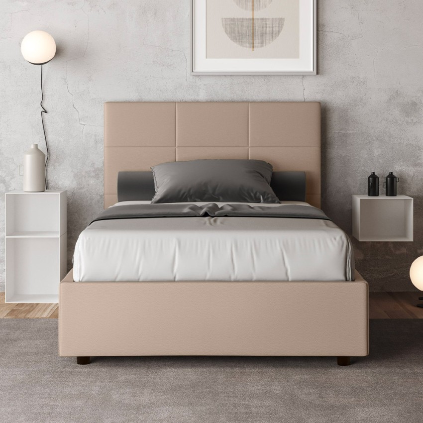 Letto francese 120x190 piazza e mezza contenitore design Sunny P