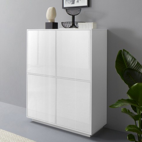 Credenza mobile cucina moderna soggiorno design bianco 100x40cm Judy Promozione