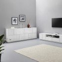 Credenza 200cm mobile soggiorno madia cucina bianco design Lopar Stock