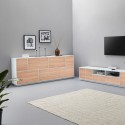 Credenza mobile soggiorno 200cm cucina design bianco legno Lopar Wood Catalogo