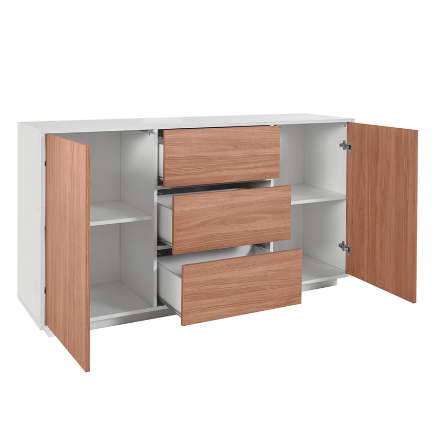 ZHOUMIN Credenza Cucina Credenza Soggiorno Credenza Credenza Alta Credenza  Soggiorno Moderno Credenza Bianca Industriale 105x35x62 cm in Metallo e  Vetro : : Casa e cucina