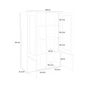 Credenza alta con vetrina 100cm soggiorno design moderno bianco Syfe