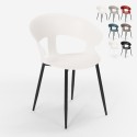 Sedia design moderno in metallo polipropilene per cucina bar ristorante Evelyn Offerta
