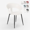 Sedia design moderno in metallo polipropilene per cucina bar ristorante Evelyn Offerta