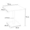 Tavolino Quadrato Bianco 70x70 cm con Base in Acciaio e 2 Sedie Colorate Gruvyer Strawberry 