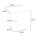 Tavolino Quadrato 60x60 cm Top Bianco con 2 Sedie Colorate Ice Hazelnut 