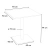 Tavolino Quadrato Bianco 70x70 cm con 2 Sedie Colorate Ice Meringue 