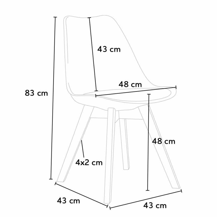 Sedie stile scandinavo cuscino similpelle cucina bar Nordica Tulipan