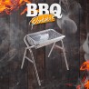 Barbecue pieghevole portatile griglia acciaio carbonella campeggio giardino Oak