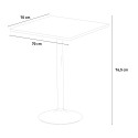 Tavolino Quadrato Bianco 70x70 cm con 2 Sedie Colorate Trasparenti Cristal Light Titanium 