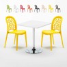 Tavolino Quadrato Bianco 70x70cm Con 2 Sedie Interno Wedding Cocktail Sconti