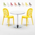 Tavolino Rotondo Bianco 70x70cm Con 2 Sedie Interno WEDDING Long Island Saldi