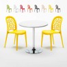 Tavolino Rotondo Bianco 70x70cm Con 2 Sedie Interno WEDDING Long Island Saldi