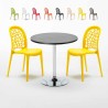 Tavolino Rotondo Nero 70x70cm Con 2 Sedie Interno WEDDING Cosmopolitan Sconti