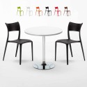 Tavolino Rotondo Bianco 70x70cm Con 2 Sedie Interno Parisienne Long Island Saldi