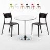 Tavolino Rotondo Bianco 70x70cm Con 2 Sedie Interno Parisienne Long Island Saldi