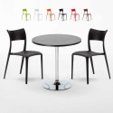Tavolino Rotondo Nero 70x70cm Con 2 Sedie Interno Parisienne Cosmopolitan Sconti