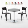 Tavolino Rotondo Nero 70x70cm Con 2 Sedie Interno Parisienne Cosmopolitan Sconti