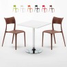 Tavolino Quadrato Bianco 70x70cm Con 2 Sedie Interno Parisienne Cocktail Saldi