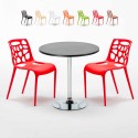 Tavolino Rotondo Nero 70x70cm Con 2 Sedie Interno Gelateria Cosmopolitan Catalogo