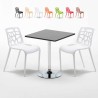 Tavolino Quadrato Nero 70x70cm Con 2 Sedie Interno Gelateria Mojito Saldi