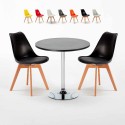 Tavolino Rotondo Nero 70x70cm Con 2 Sedie Interno Nordica Cosmopolitan Catalogo