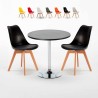 Tavolino Rotondo Nero 70x70cm Con 2 Sedie Interno Nordica Cosmopolitan Catalogo