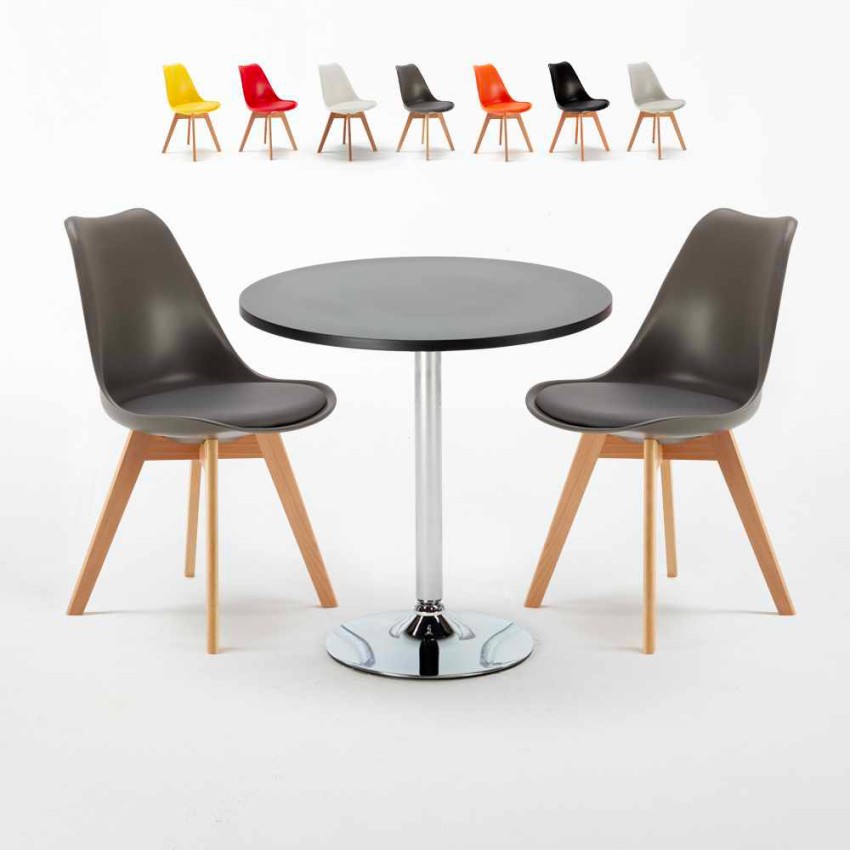 Tavolino Rotondo Nero 70x70cm Con 2 Sedie Interno Nordica Cosmopolitan Sconti Tavolino Rotondo Nero 70x70cm Con 2 Sedie Interno Nordica Cosmopolitan Sconti
