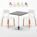 Tavolino Quadrato Nero 70x70cm Con 2 Sedie Interno Barcellona Mojito Vendita
