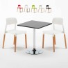 Tavolino Quadrato Nero 70x70cm Con 2 Sedie Interno Barcellona Mojito Vendita