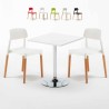 Tavolino Quadrato Bianco 70x70cm Con 2 Sedie Interno Barcellona Cocktail Vendita