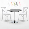 Tavolino Quadrato Nero 70x70cm Con 2 Sedie Interno Vintage Mojito Offerta