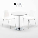 Tavolino Rotondo Bianco 70x70 cm con 2 Sedie Colorate Lollipop Silver Vendita