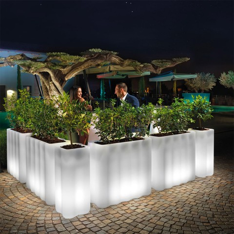 Fioriera portavasi luminoso LED RGB ristorante bar terrazza Nebula