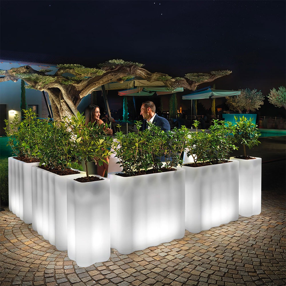 Assia vaso alto luminoso LED RGB fioriera bar ristorante moderno
