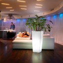 Vaso alto luminoso quadrato LED RGB portavasi terrazza giardino Genesis Promozione