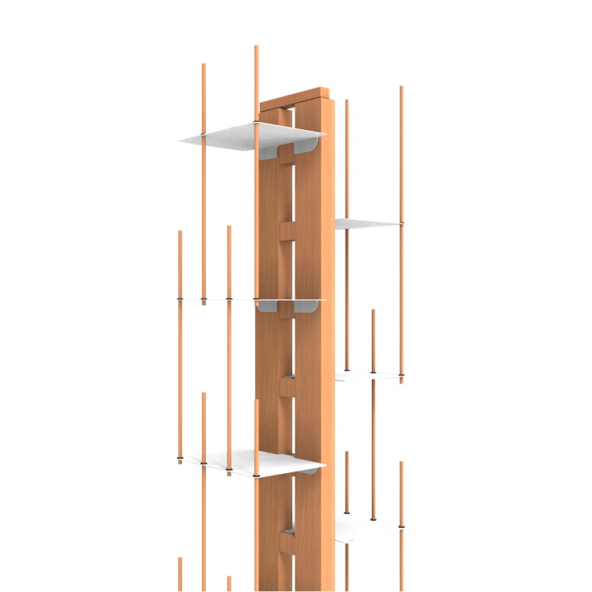 Zia Veronica H libreria verticale a colonna in legno 13 ripiani h195cm