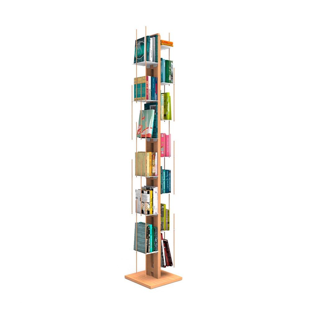 Zia Ortensia SF libreria sospesa in legno h105cm 7 ripiani verticale