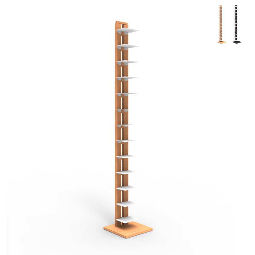 Zia Ortensia H libreria a colonna verticale legno h195cm 13 ripiani