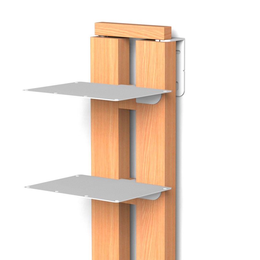 Libreria verticale a colonna ZIA ORTENSIA 34x34xh 105 cm con struttura I in  legno massello di faggio evaporato colore NERO Mensole in acciaio smaltato, Le zie Di Milano