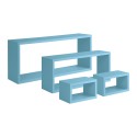 Set 4 mensole da parete cubo rettangolare scaffale moderno Merlino Costo