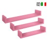 Set 3 mensole da muro parete scaffale design moderno Calamita 