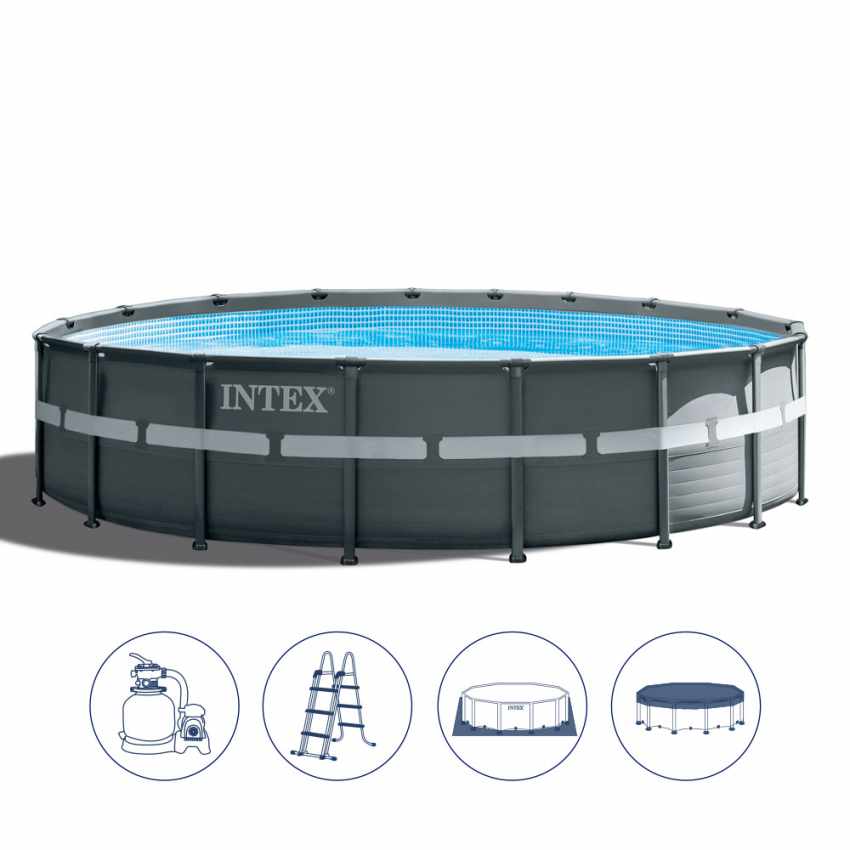 Piscina Fuori Terra Intex 26330 Ex 26332 Ultra Frame Xtr Rotonda 549x132