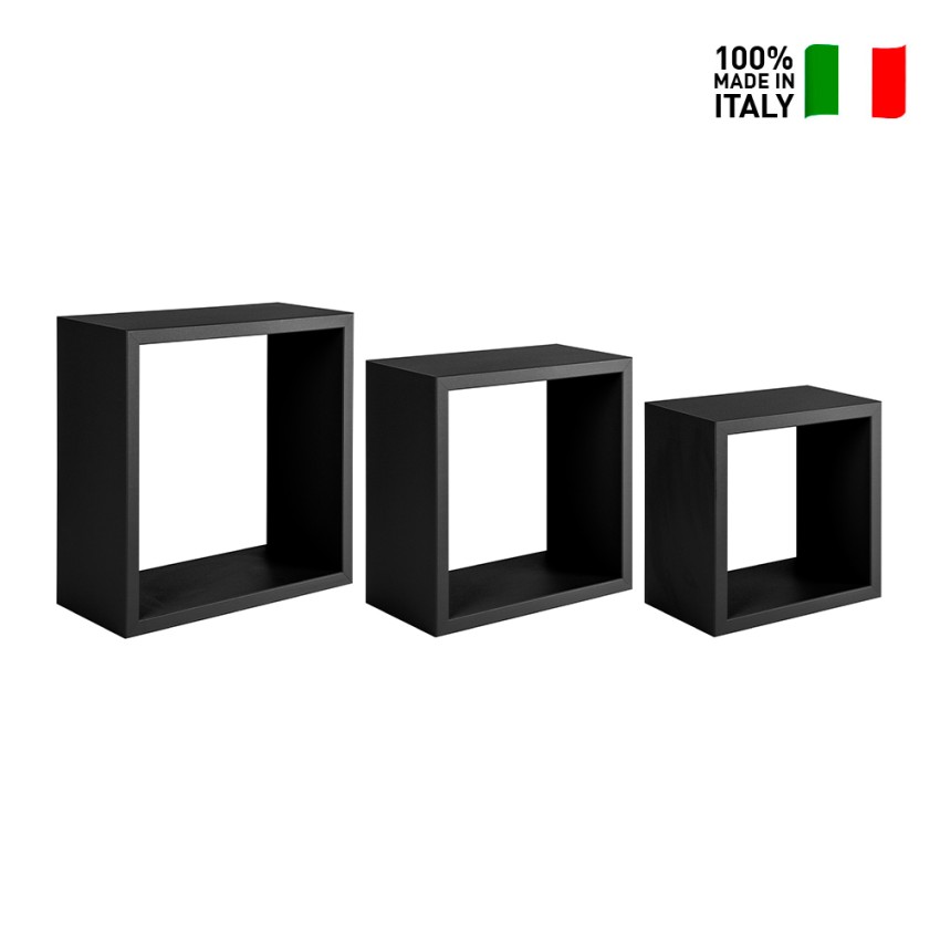 Set 2 mensole cubo da parete scaffale pensile design Q-Bis Maxi