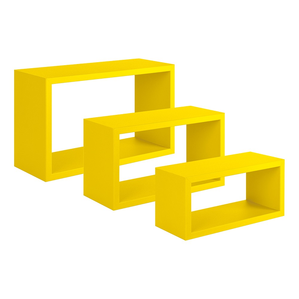 Cubo modulare con mensola giallo - Puzzle